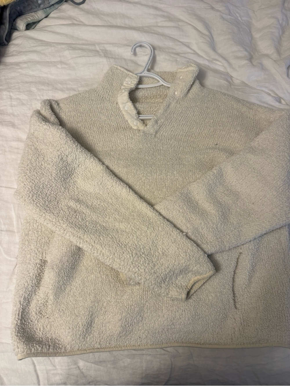 Skims Cream Sherpa Pullover Sweater
